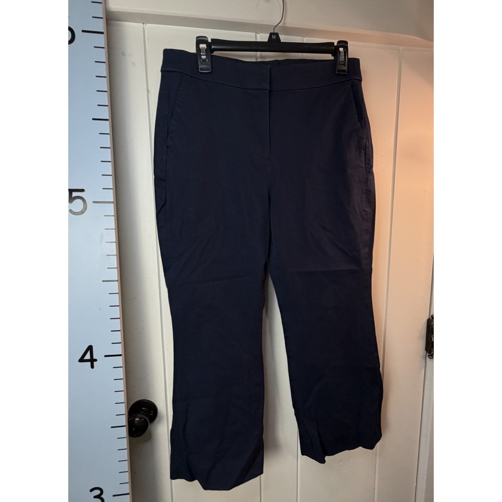 J.Crew Factory Navy Blue Kelsey Crop Flare Pants - Size 10 Coastal Minimalist